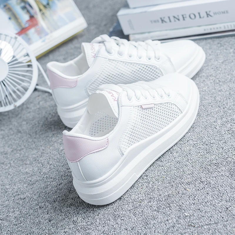 2019 женская повседневная обувь летние модные дышащие кроссовки на шнуровке из