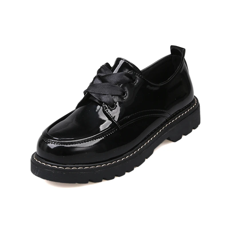 Брендовые оксфорды на плоской подошве с круглым носком; женские милые туфли на плоской подошве с бантом; Женская Осенняя обувь; Новинка года; женские кожаные водонепроницаемые Мокасины без шнуровки на плоской подошве