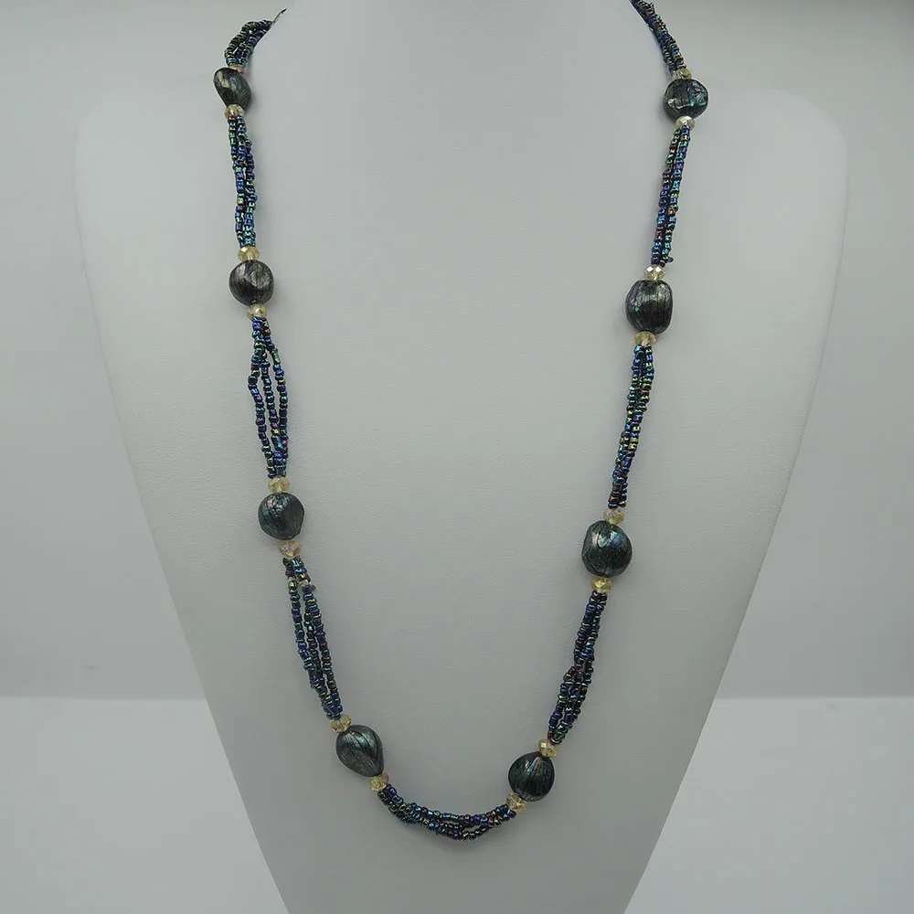 Ожерелье из пресноводного жемчуга 100% длинное ожерелье с аксессуарами