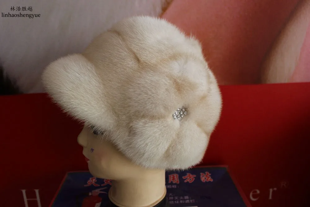 

Linhaoshengyue Mink Fur Cap Winter Free Shopping