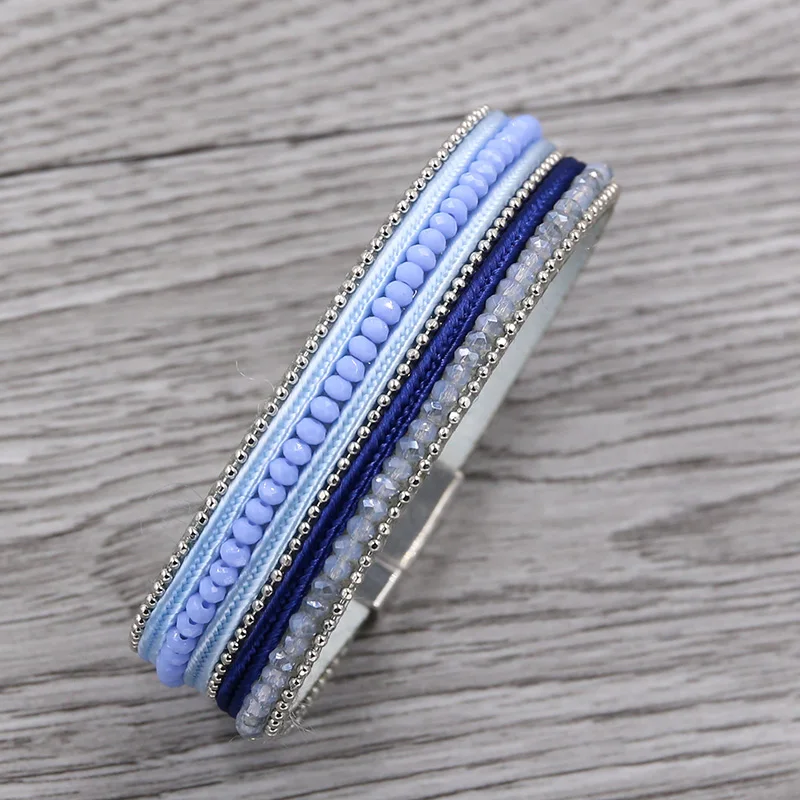 STRATHSPEY богемный кожаный браслет для женщин разноцветные браслеты с бусинами из