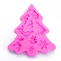 christmas tree shape 3d craft relief chocolate confectionery silicone mold fondant cake kitchen decorating diy tools ft 1101
