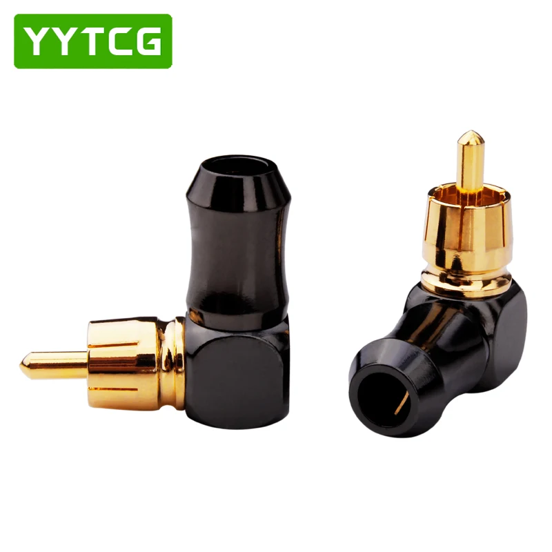 Аудиоразъем RCA с золотым штекером и углом 90 градусов|Коннекторы разъёмы| |