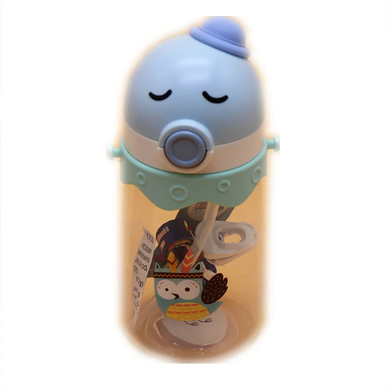 Kids Water Bottle with Straw Unicorn Owl Children's Plastic Strap Drinking Bottles Leakproof Travel Essential Sippy BPA Free | Дом и сад