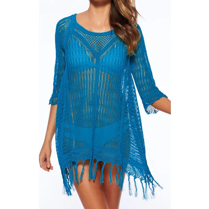 Женская сетчатая накидка для бикини летняя одежда сексуальное короткое пляжное