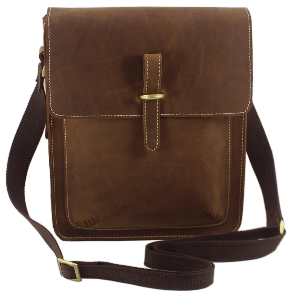 

NEW Fashion Crazy Horse Leather Men's messenger Bag Genuine Leather shoulder bag for Men Casual Bag Sling Briefcase M133#
