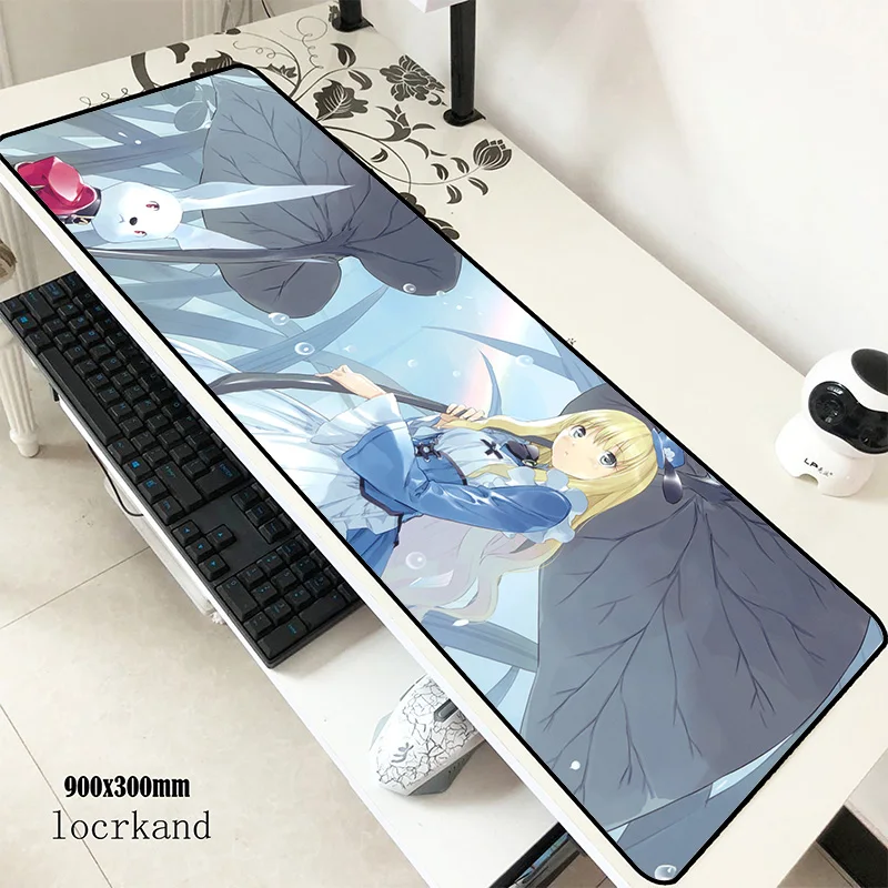 Коврик для мыши alice 900x300x3 мм коврик подставка запястья ноутбук компьютерный аниме