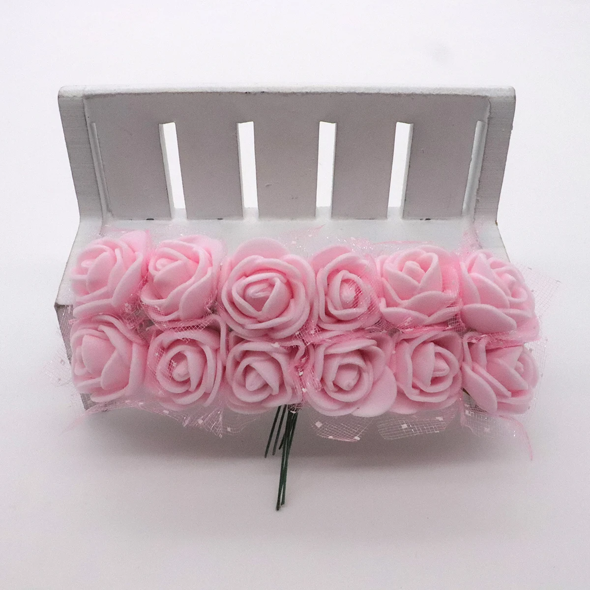 lighte pink 12 шт./лот, искусственный кружевной цветок из пенопласта для свадьбы, украшения для самодельного изготовления, венок, Подарочный декор, искусственный цветок, скрапбукинг - Цвет: lighte pink