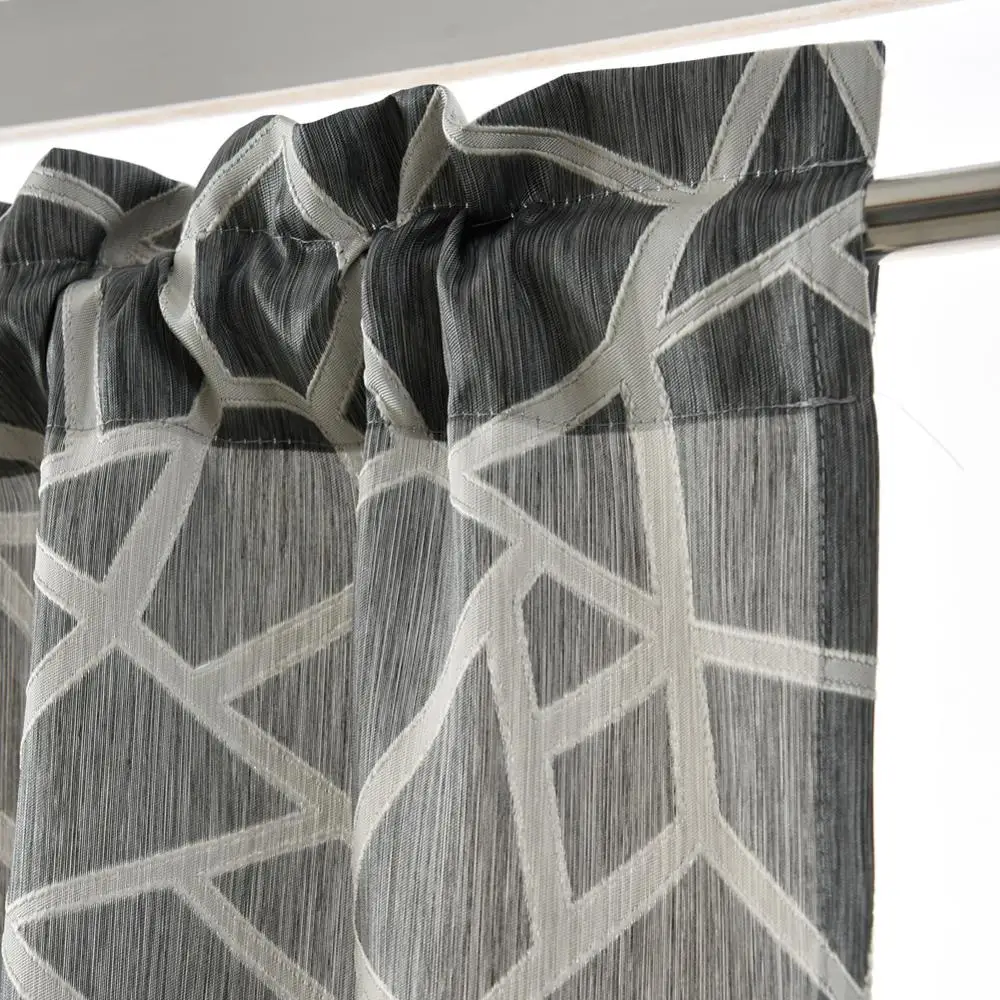 LOZUJOJU 1 piece Rod Pocket Short Curtains Semi Shade Valance Drops Geometric Rustic Elegant Home Decor Thread All Match | Дом и сад
