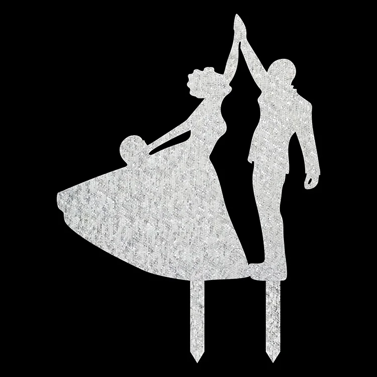 style5 silver Золотая, серебряная, блестящая акриловая топперы на свадебный торт Топпер для жениха невесты г-н Mrs предложение Мемориальный День торт украшение - Цвет: style5 silver