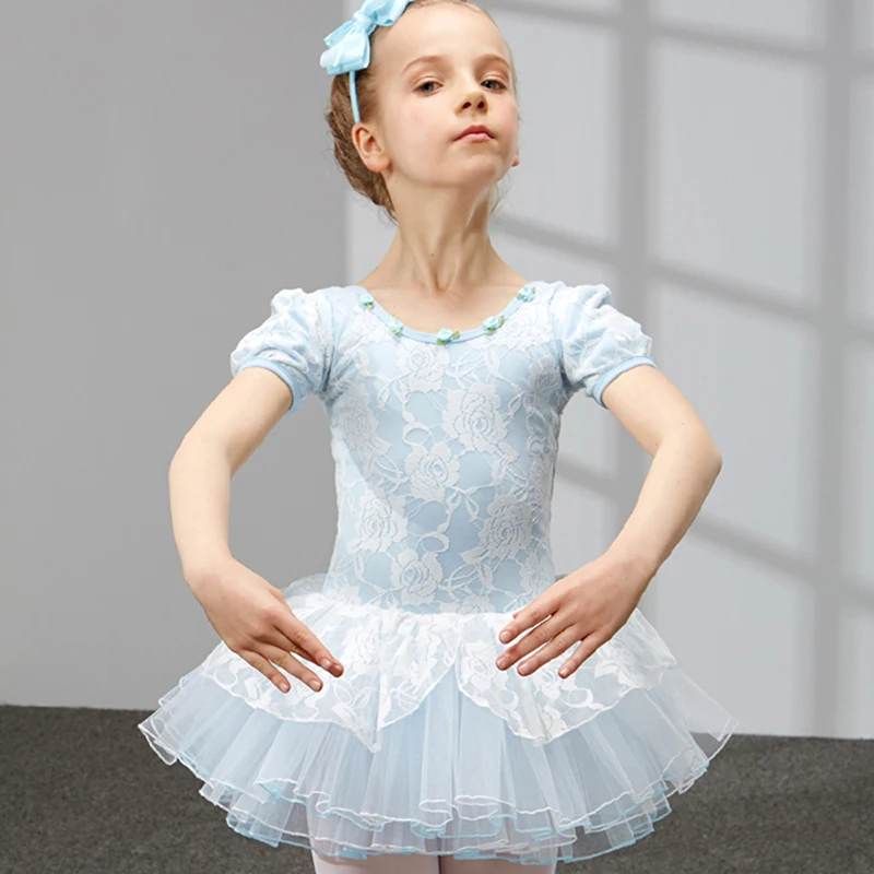 Женское балетное платье синее/розовое с вышивкой и фатиновой юбкой 2018|ballet tutus|ballet
