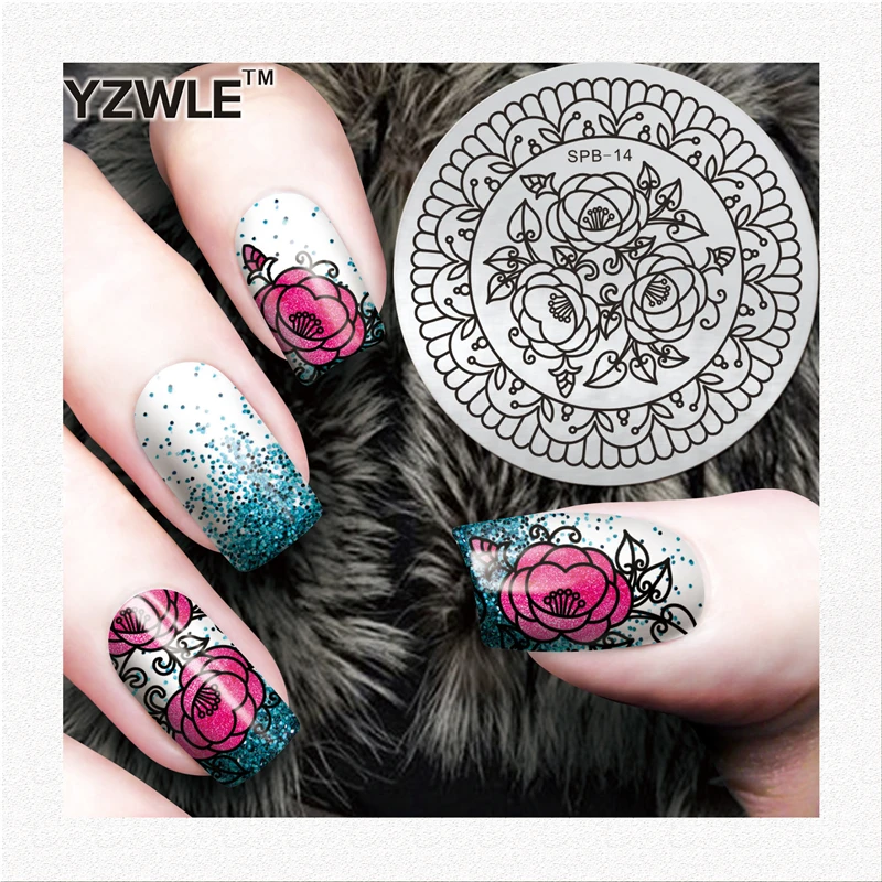 Шаблон из нержавеющей стали с цветочным рисунком 5 6 см|steel template|nail art imagestamping nail |