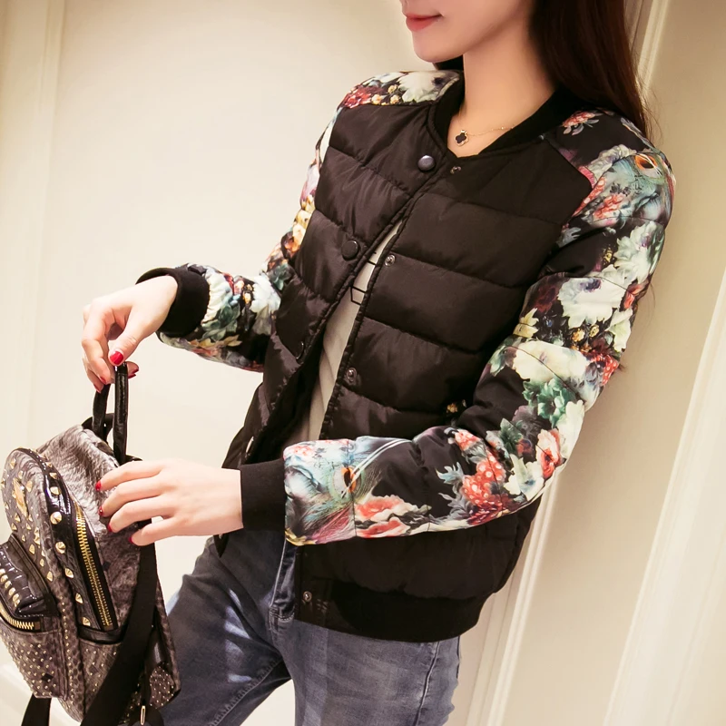 Новинка модная женская зимняя Корейская короткая приталенная куртка пуховик с