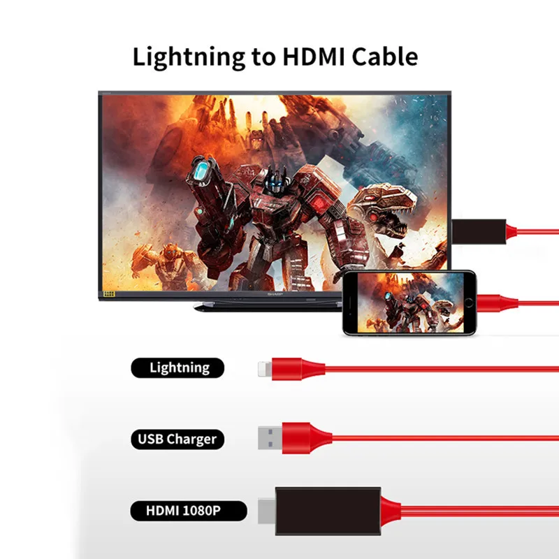 1BY ONE TV Stick HDMI Cable for apple USB Screen Mirroring 1080P HD iphone 6s plus iphone7 7plus ipad | Электроника