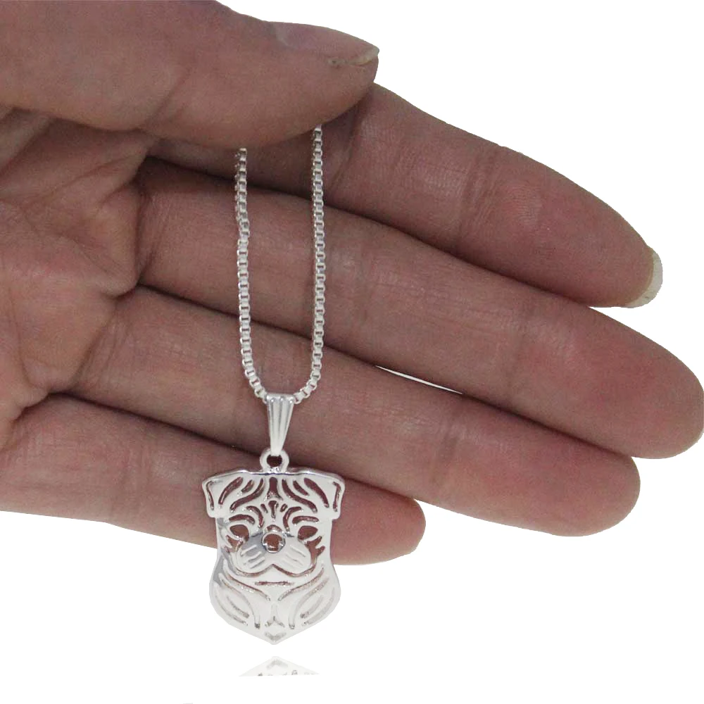 Кулон с Мопсом животное собака ожерелье цвет полые шарм 2017 лето ювелирное