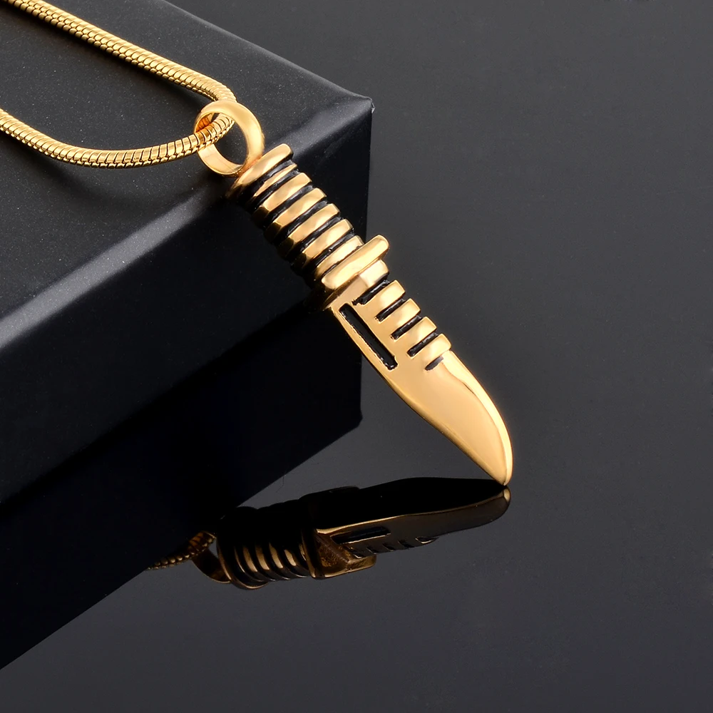 

IJD9792 Dagger shaped hot selling new arriving fashion jewelry 316L stainless steel cremation urn pendant ash holder for ashes