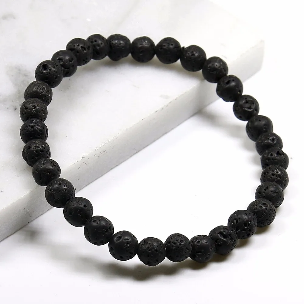 Натуральный Камень Strand браслеты лавы камни мужские ювелирные изделия 6/8/10 мм