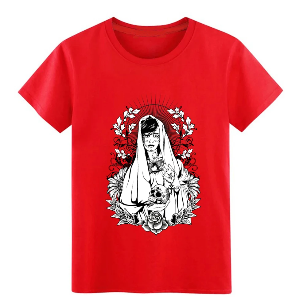 Men's Holy Maria t shirt Print cotton size S-3xl Basic Solid Interesting Comical Spring Trend | Мужская одежда