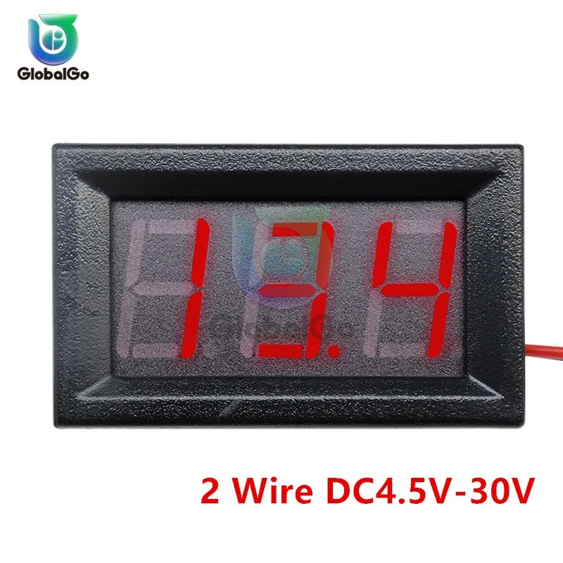 2 Wire DC4.5-30V 0,56 дюймов Мини Прямой ток Цифровой вольтметр 2 провода 3 провода DC4.5V до 30V 0.5" Индикатор напряжения панели дисплея Светодиодный дисплей Измеритель напряжения Для 6V 12V мотоцикл - Цвет: 2 Wire DC4.5-30V