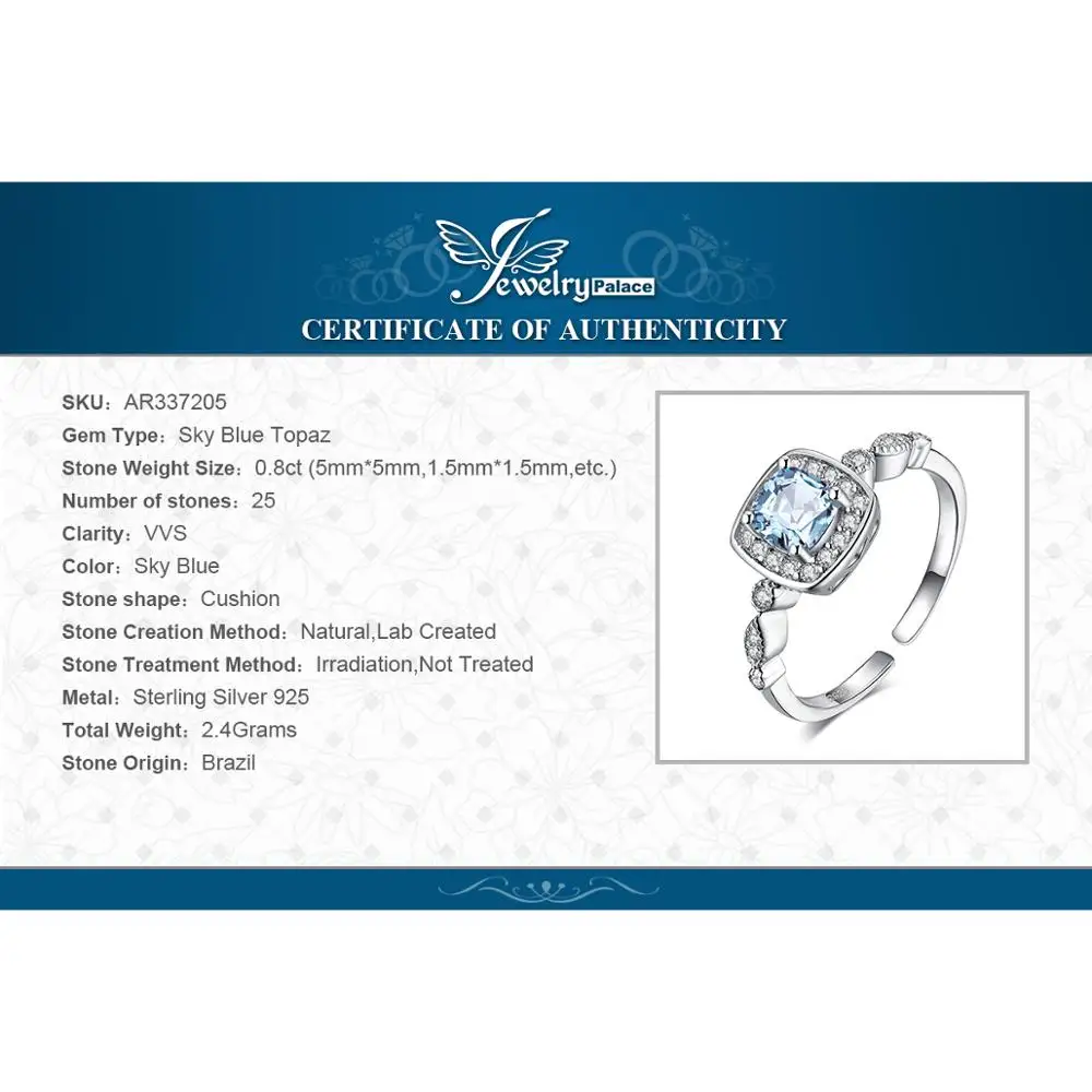 Ювелирные изделия, 1ct, настоящее кольцо с голубым топазом, 925 пробы, серебряные кольца для женщин, кольцо для помолвки, серебро 925, драгоценные камни, ювелирные изделия