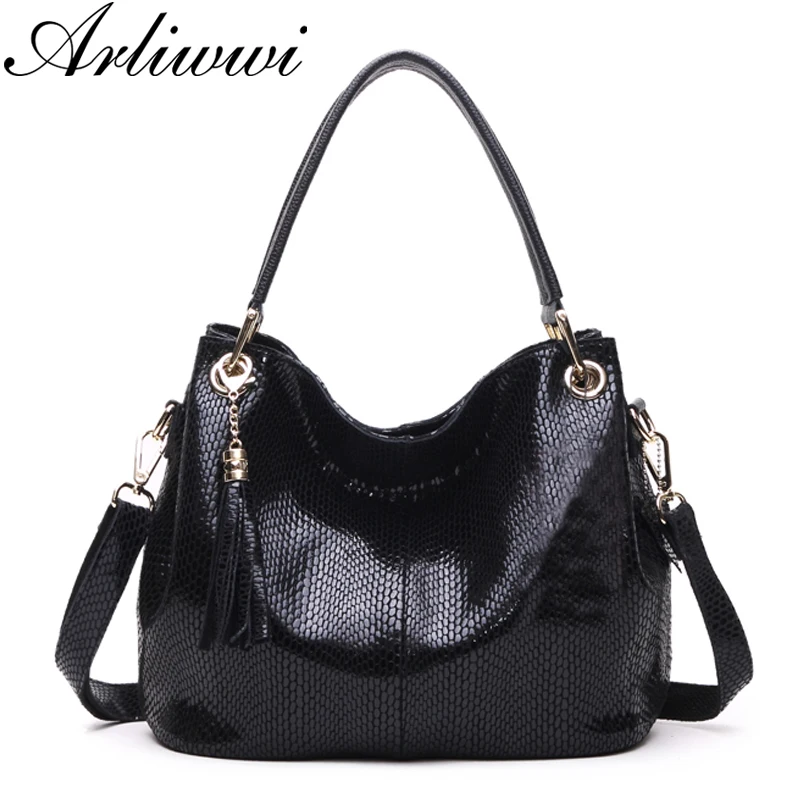 Arliwwi Genuine Leather Handbags Bolsa Feminina Real Cowhide Women Bags Designer GY24