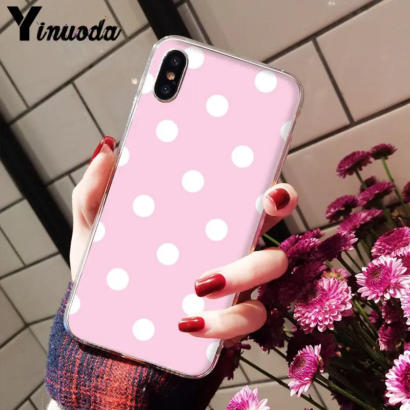 11pro MAX чехол с узором в горошек и сердечком для Apple iPhone 8 7 6 6S Plus X XS 5 5S SE