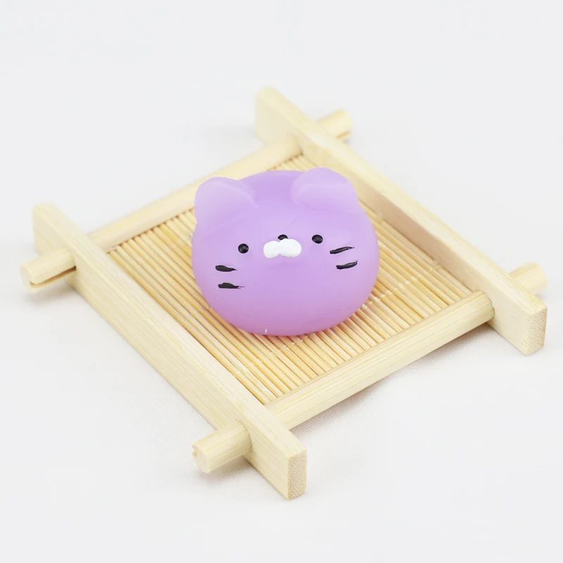 DIY одиночный мини меняющий цвет мягкий милый кот антистрессовый шар сжимающий Моти поднимающийся абрект мягкий липкий снятие стресса Забавный подарок - Цвет: purple cat