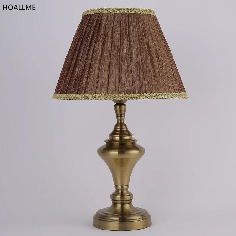 Винтажная настольная лампа бронзового цвета модные настольные лампы для