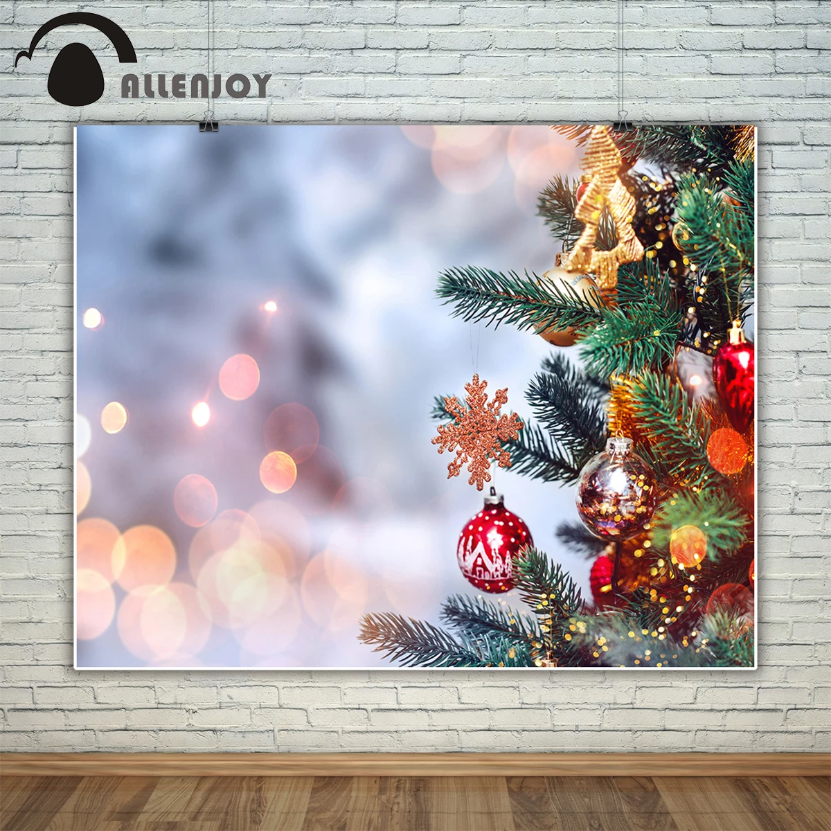 Allenjoy фон для фотосъемки Рождественская елка украшение снег зима боке Блестящий