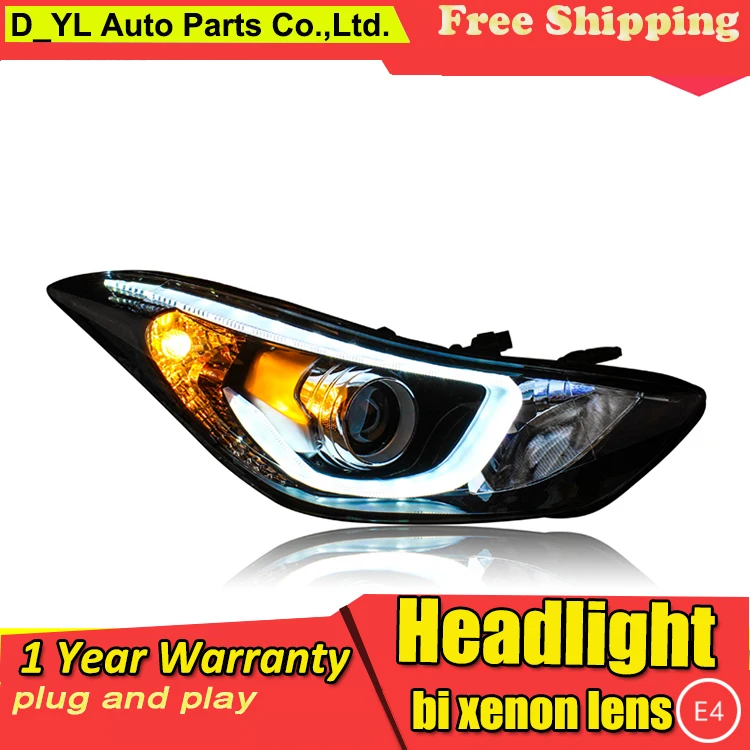 

Car Styling Headlights for Elantra 2012-2016 LED Headlight for Elantra Head Lamp LED Daytime Running Light LED DRL Bi-Xenon HID