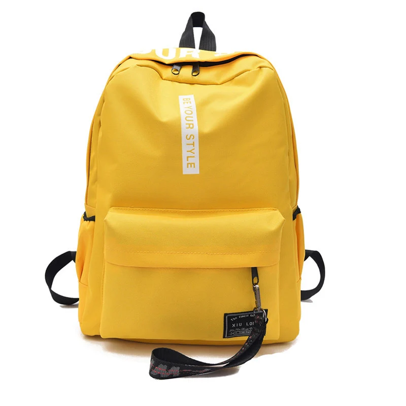 Women's Backpack 2018 New Fashion Canvas Letters Printing Zipper Ribbon Teenager Student School Bag Mochila Feminina | Багаж и сумки