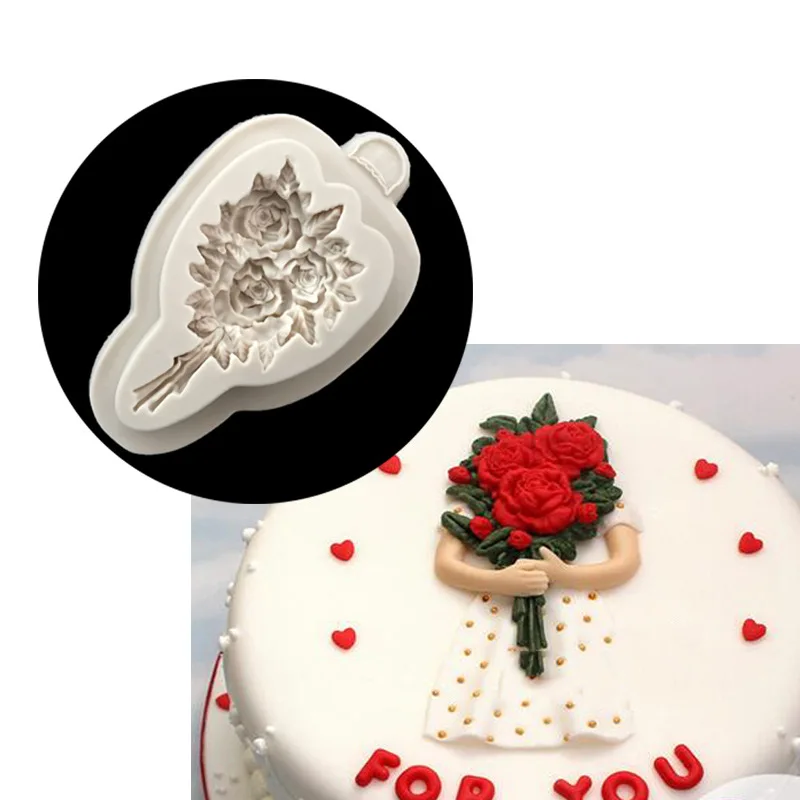 1 шт. силиконовая форма в форме букета для украшения торта|mold for|flower moldfondant cake mold |