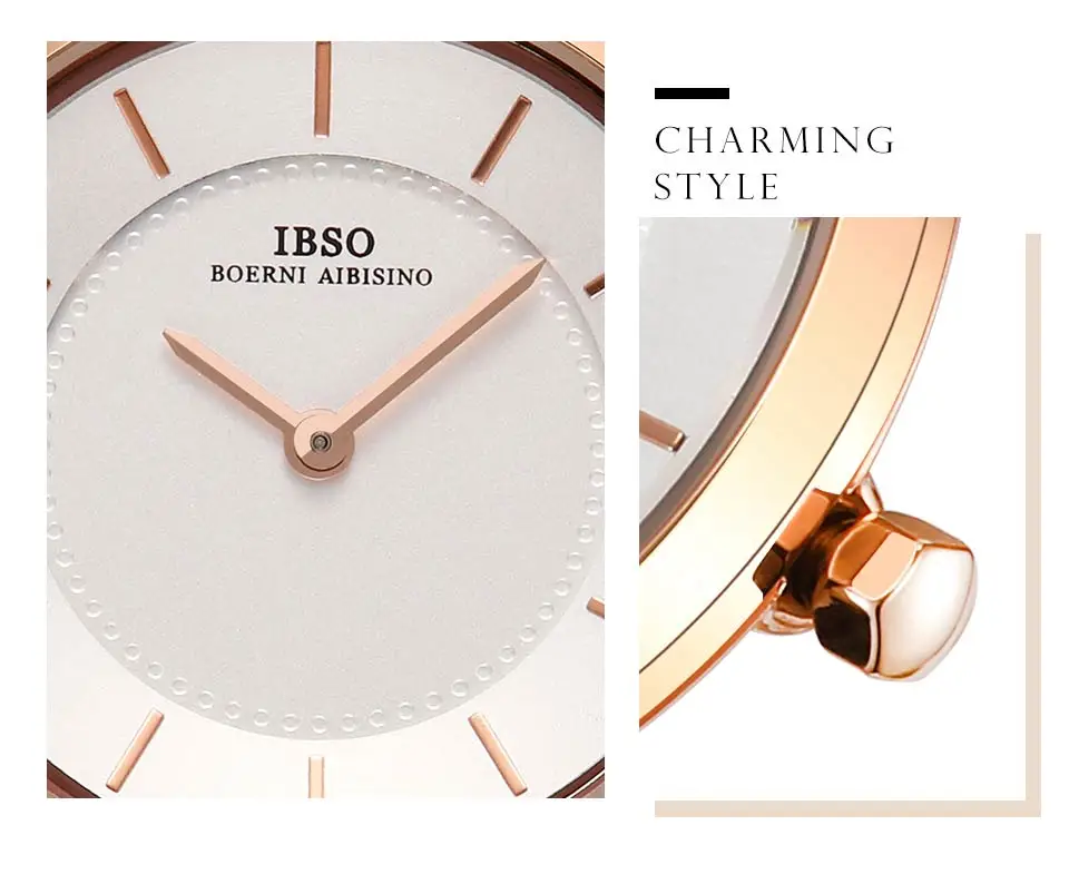 IBSO 7,6 мм наручные женские часы простые женские часы модные Montre Femme кварцевые женские часы Relogio Feminino