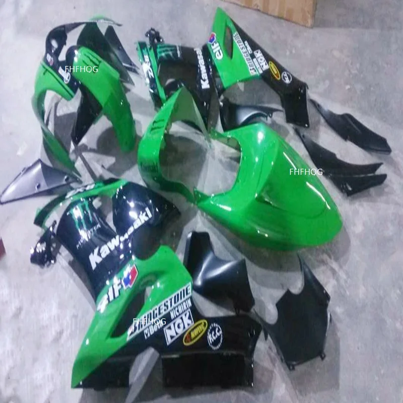 Комплект обтекателей для мотоцикла ZX6R 636 05 06 KAWASAKI Ninja ZX 6R 2005 2006 ABS зеленый глянцевый
