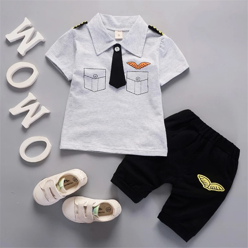 fashion Children's T-shirt and Shorts Pants Clothes Sets 2 pieces Clothing sets boys clothing Baby Boys clothes |