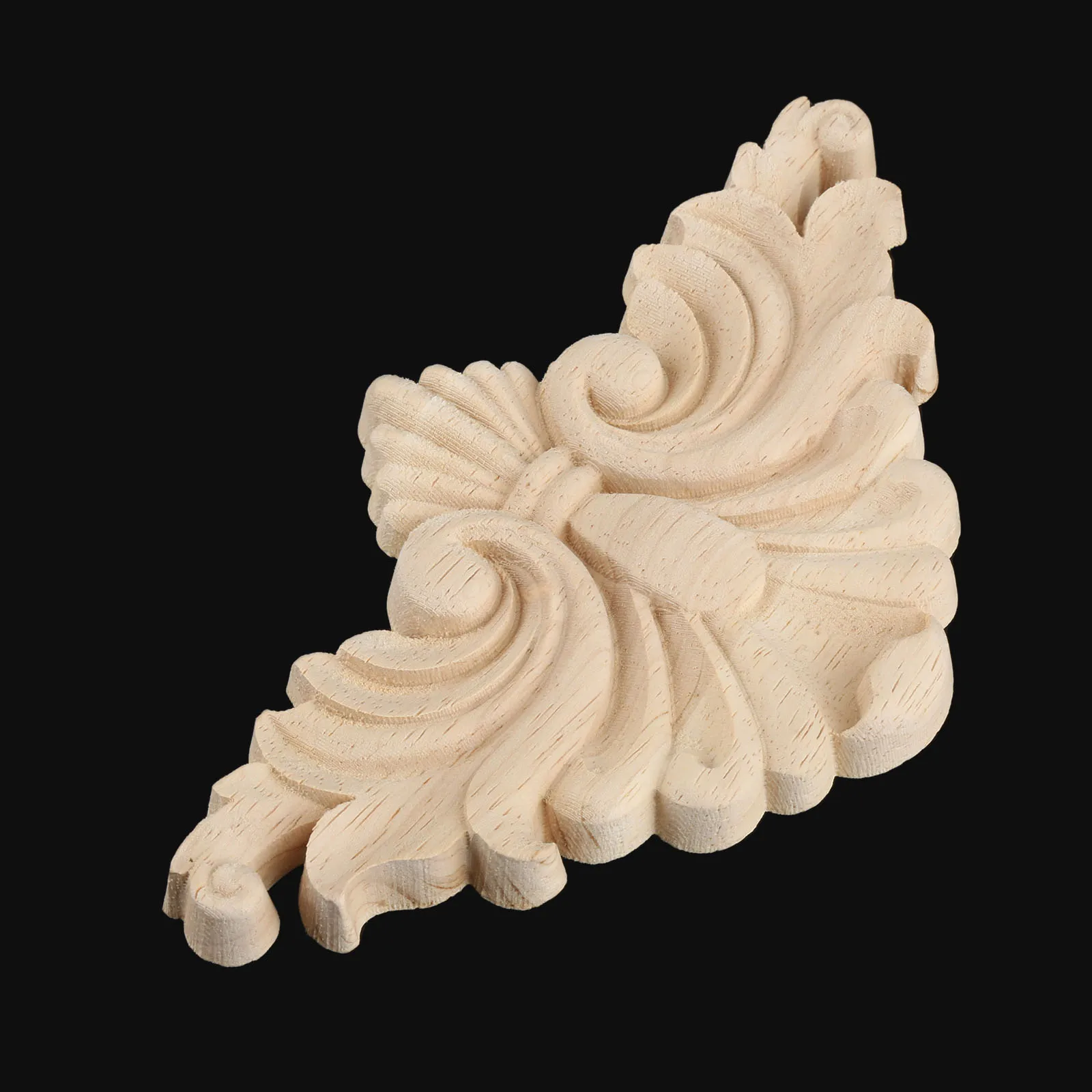 1Pc 16*9cm Decorative Wood Applique Carved Decal Corner Floral Onlay Frame for Wall Doors Cabinet Furniture Figurines | Дом и сад