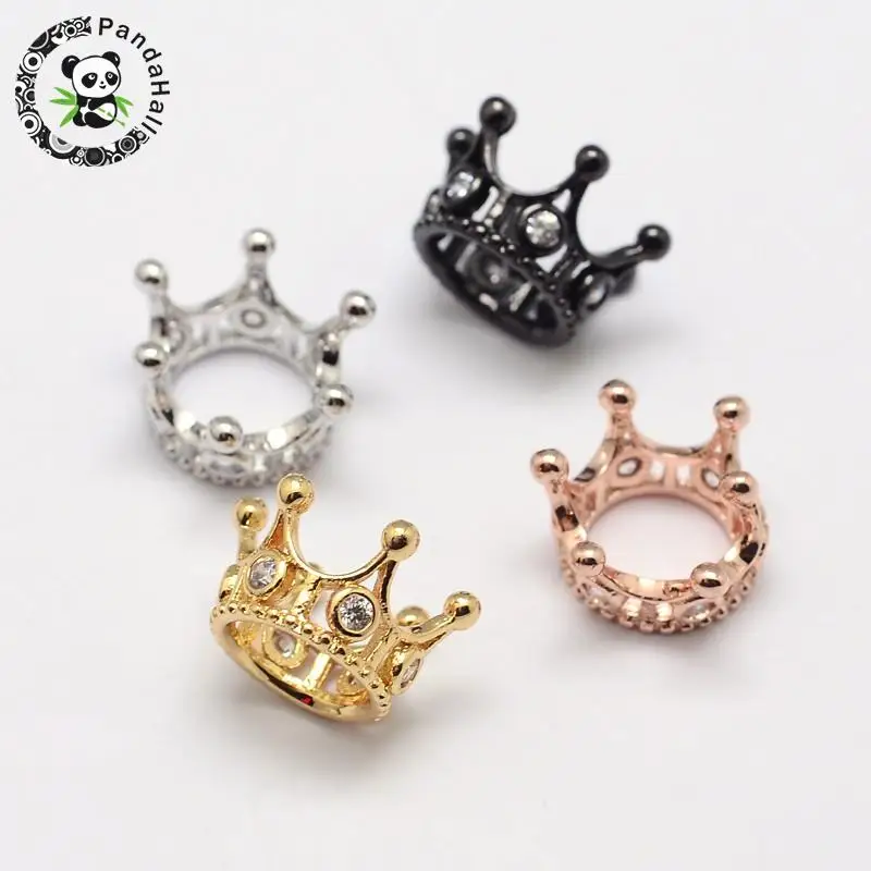 Корона латунь микро проложить класса AAA кубического циркония бусины с большим