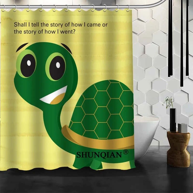 New Custom Tortoise Shower Curtains Polyester Bathroom Waterproof Bath Curtain Size 150X180cm165X200cm180X200cm | Дом и сад