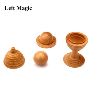 1 Набор, деревянный шар и ваза, высота 10 см, магические трюки крупным планом, легкая в использовании детская волшебная игрушка, Рождественский подарок G8191