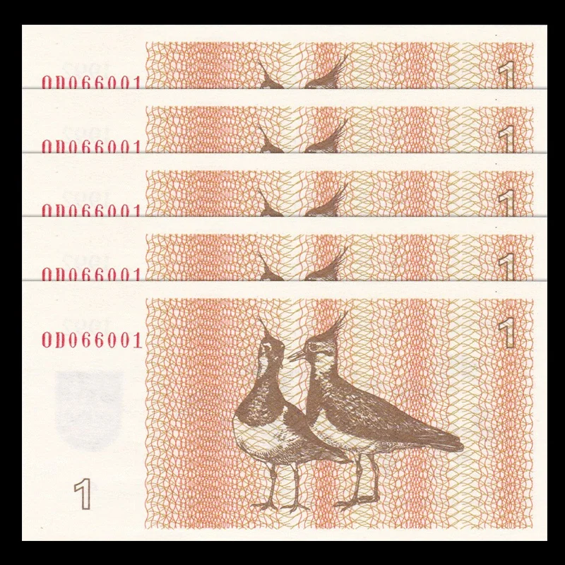 Оригинальная бумажная банкнота 1 Lit UNC европа 1996 5/10 маленький размер 1/шт.