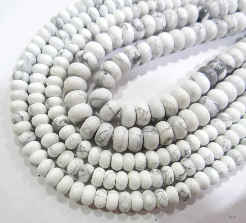 

wholesale Natural stone white turquoises Rondelle Beads 4*6mm 5*8mm Spacer Beads For Jewelry Making Bracelet Accessories