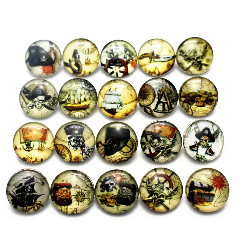 50pcs/lot Boat Anchors Snap Buttons Love Marine Feeling Glass Fit 18mm/20mm Jewelry DIY Bracelet Necklace | Украшения и