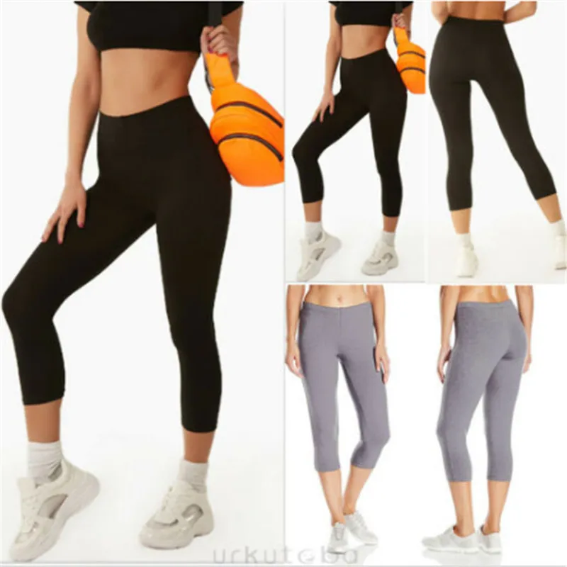 2019 Curve Slim Leggings Women Solid Color Fitness Workout Elastic Ultra High Waist Pencil Pants Female Sports | Женская одежда