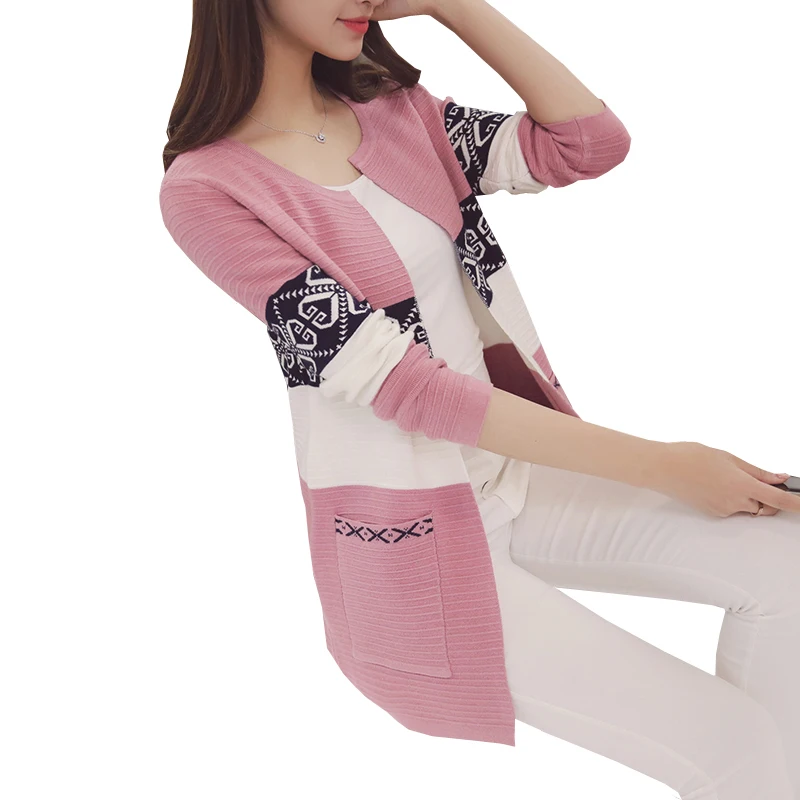 Модный женский вязаный кардиган с длинным рукавом 2021 свитер Женский жакет в