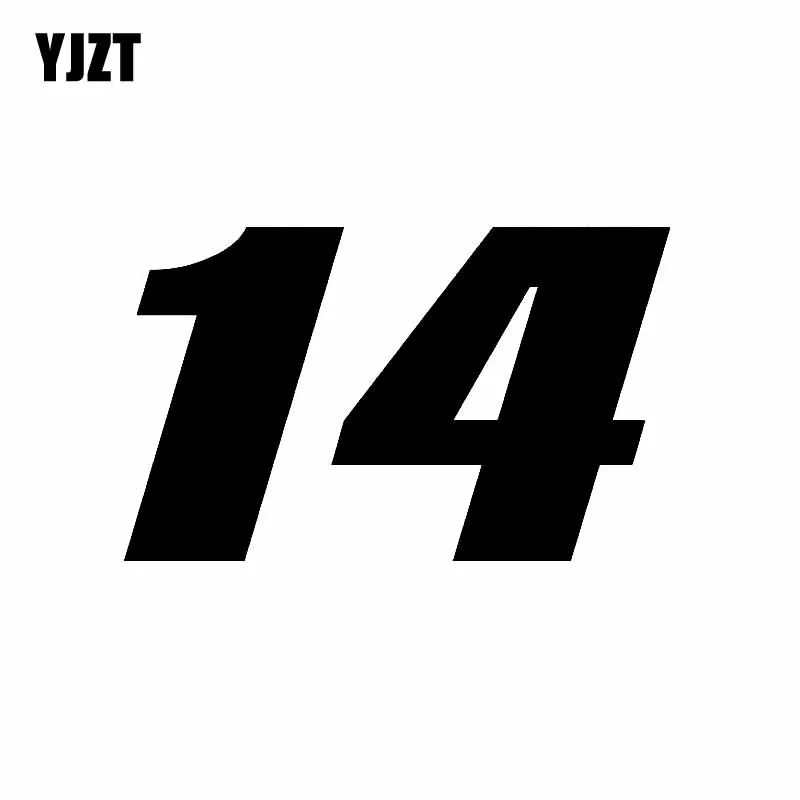 

YJZT 14CM*8.5CM Fashion Number 14 Vinyl High-quality Car Sticker Decoration Decal Black/Silver C11-0843