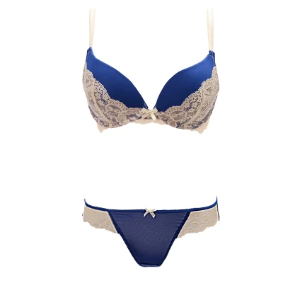 2015 New sexy lace embroidery bow sweet girl underwear sets cup fashion women Bra | Женская одежда