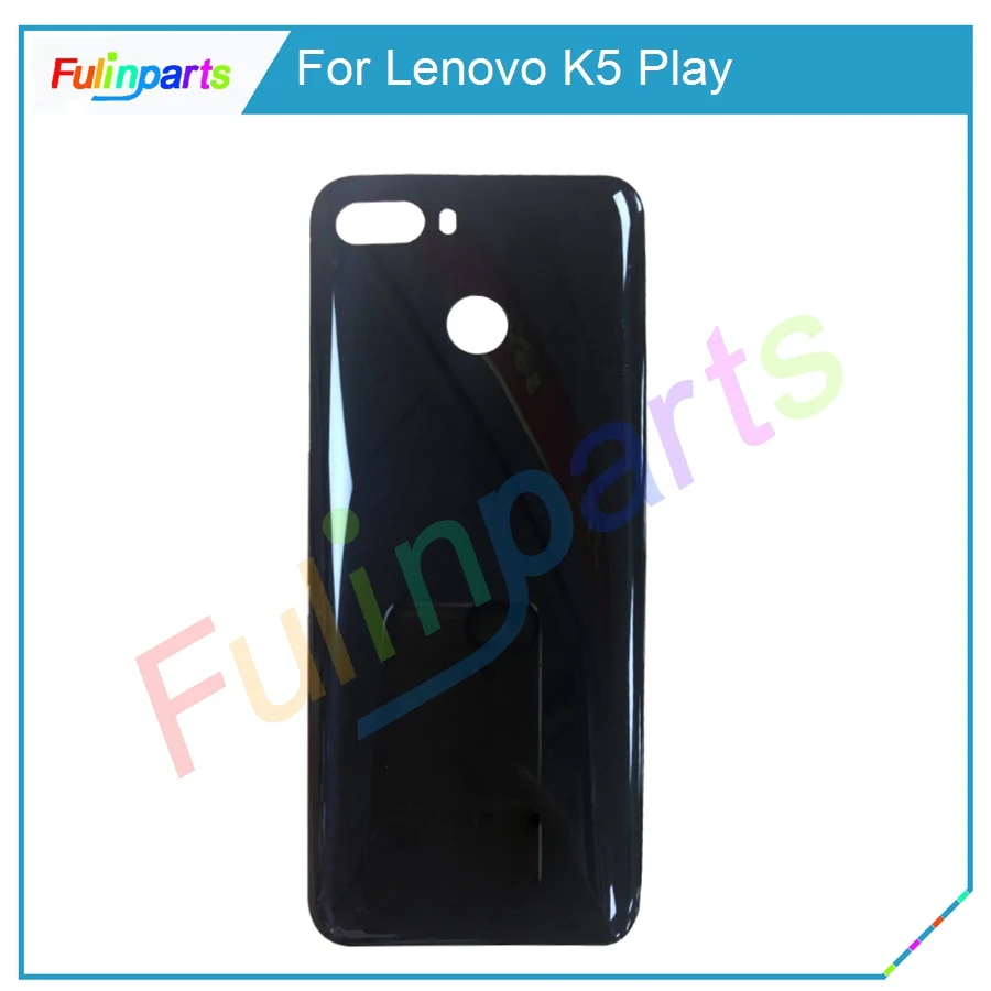 Черный Золотой Синий Для Lenovo K5 Play Задняя крышка батареи Задняя дверца корпуса с клейкой наклейкой Запасные части.