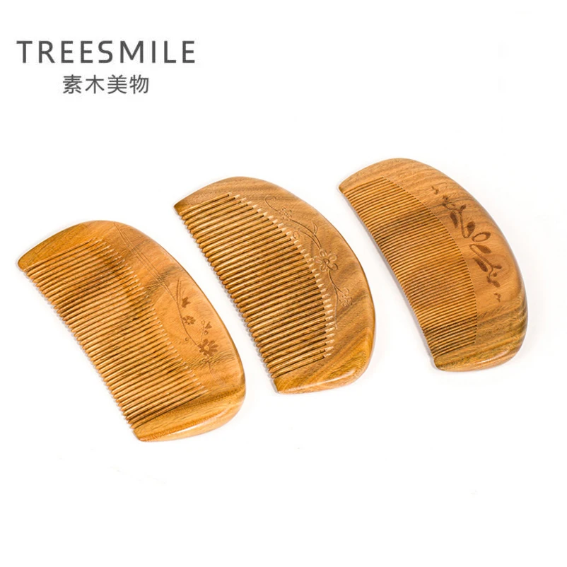 TREESMILE 1 шт. сандаловое дерево ручной работы натуральная Антистатическая щетка для