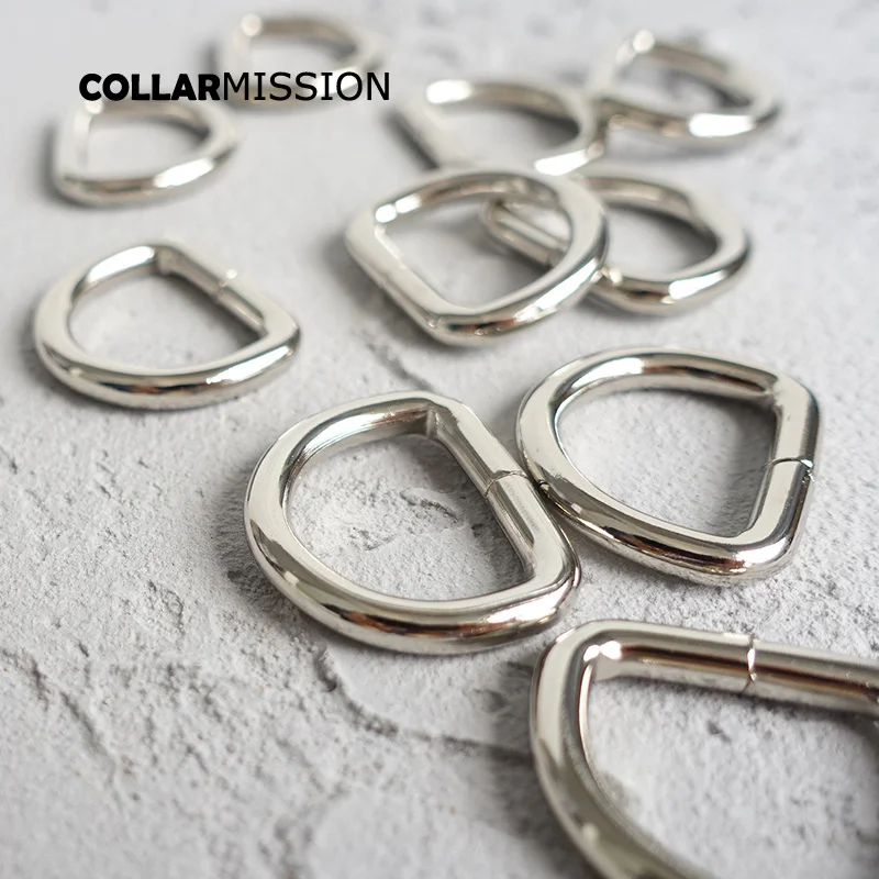 

50pcs/lot wholesale D-shaped buckle unwelded D ring semicircle button for 20mm Webbing needlework diy dog collar accessory DK20Y