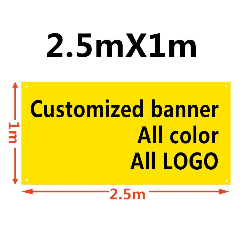 

1X2.5m Full Color Custom Banner High Quality - Free Shipping